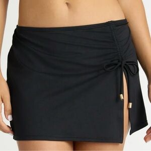 Time and Tru Black Swim Skirt with Side Tie